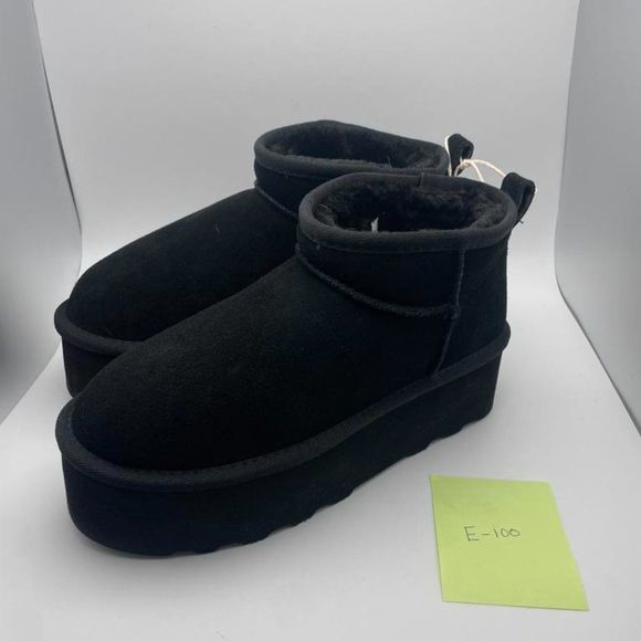 CUSHIONAIRE Women's COZY Genuine Suede pull on platform boot BLACK 5 - Picture 2 of 6